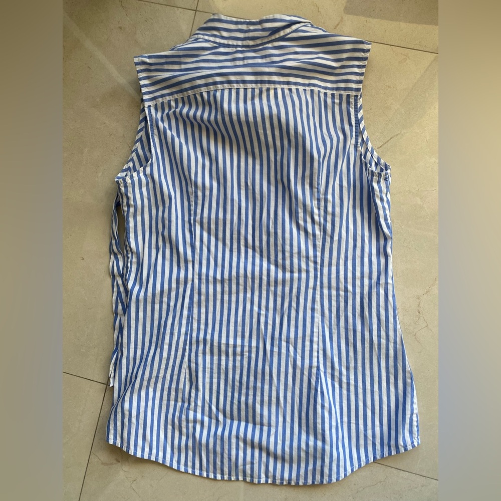 Banana Republic Striped Sleeveless Bow Blouse - Picture 5 of 8